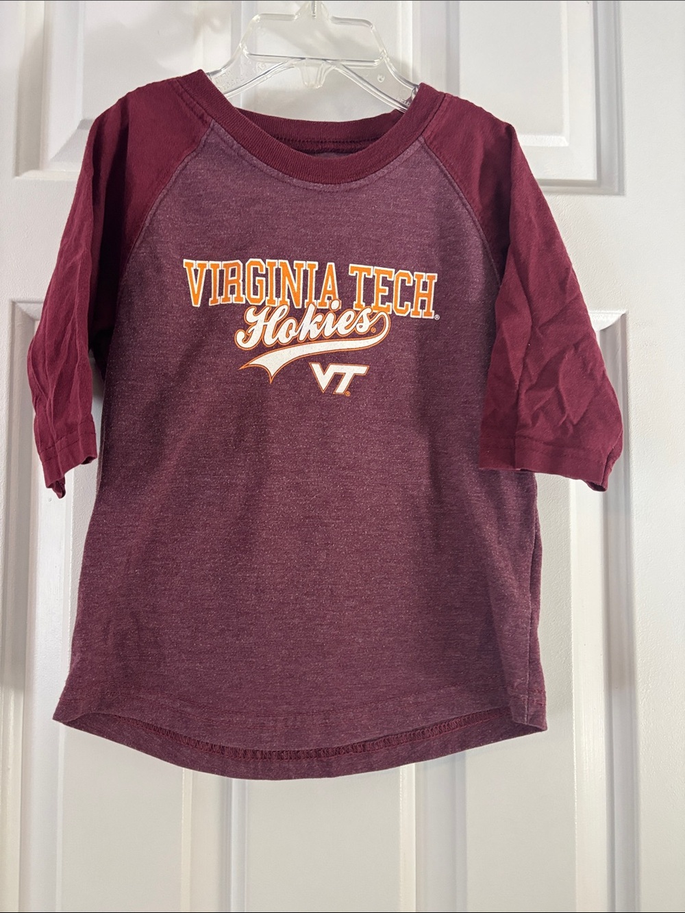 College Kids Virginia Hokies Kids Raglan Tee in Maroon